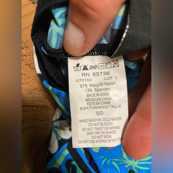 Coco Reef Halter Swim Coverup Dress Tropical Blue White Green Black Mini Dress S - Picture 7 of 11